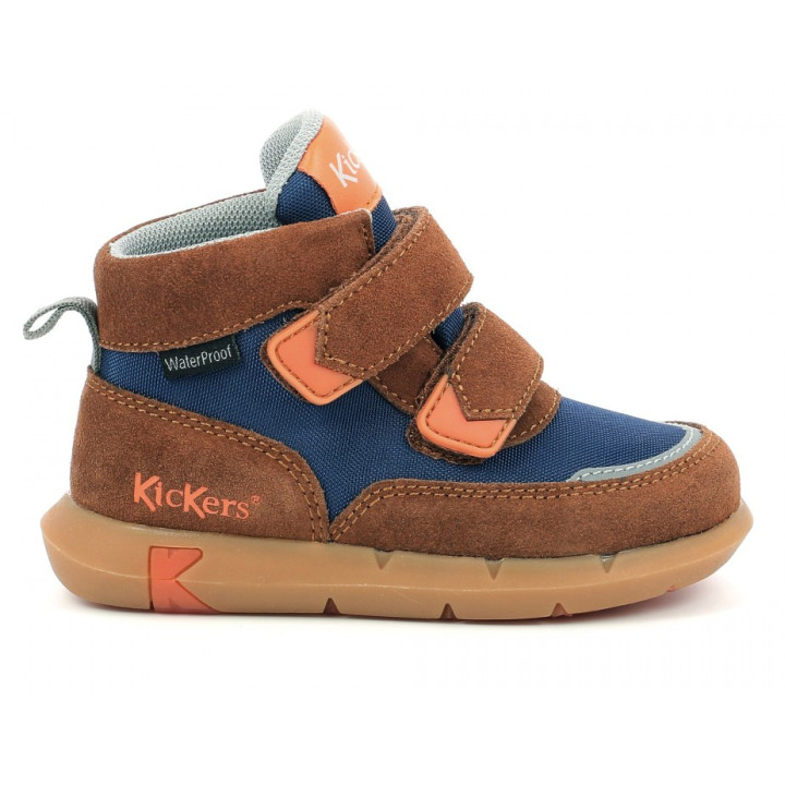 SHOES KICKERS JUNIBO BROWN BLUE ORANGE WATERPROOF