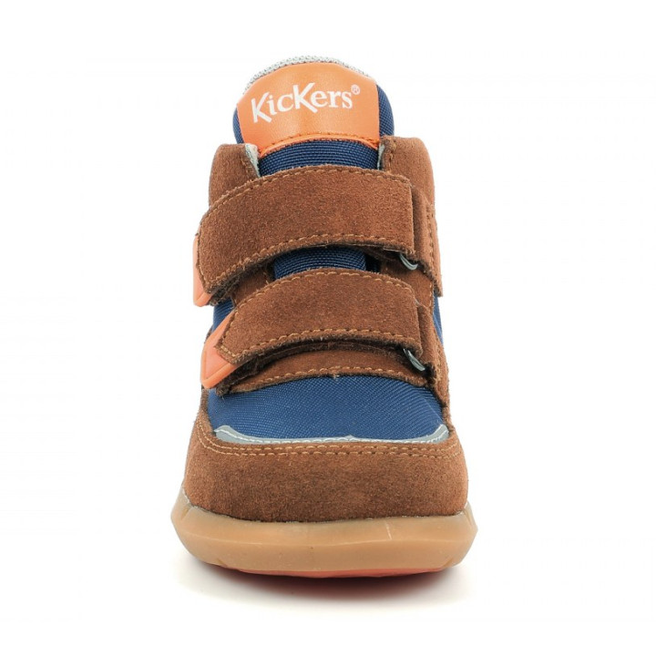 TRZEWIKI PRZEJŚCIOWE KICKERS JUNIBO BROWN BLUE ORANGE WATERPROOF