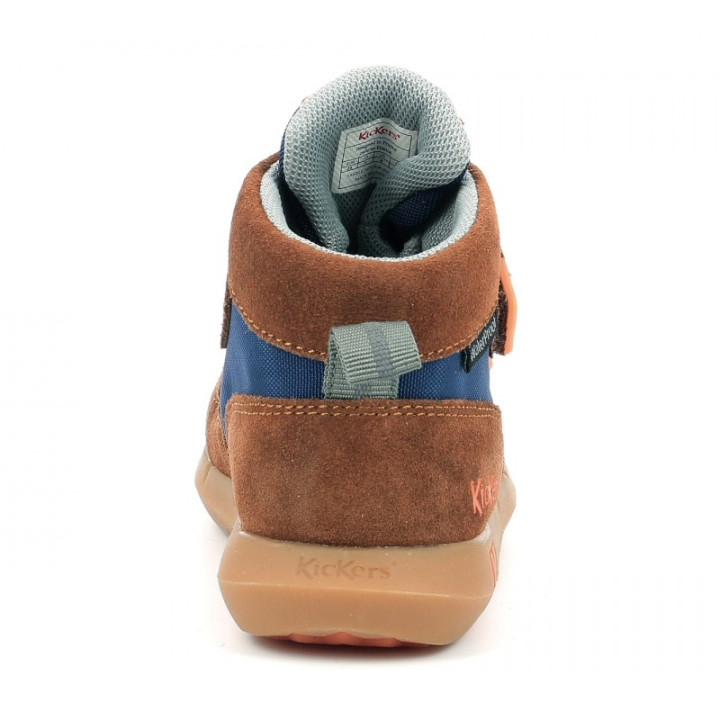 TRZEWIKI PRZEJŚCIOWE KICKERS JUNIBO BROWN BLUE ORANGE WATERPROOF