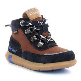 SHOES KICKERS JUNIBY NAVY BROWN WATERPROOF