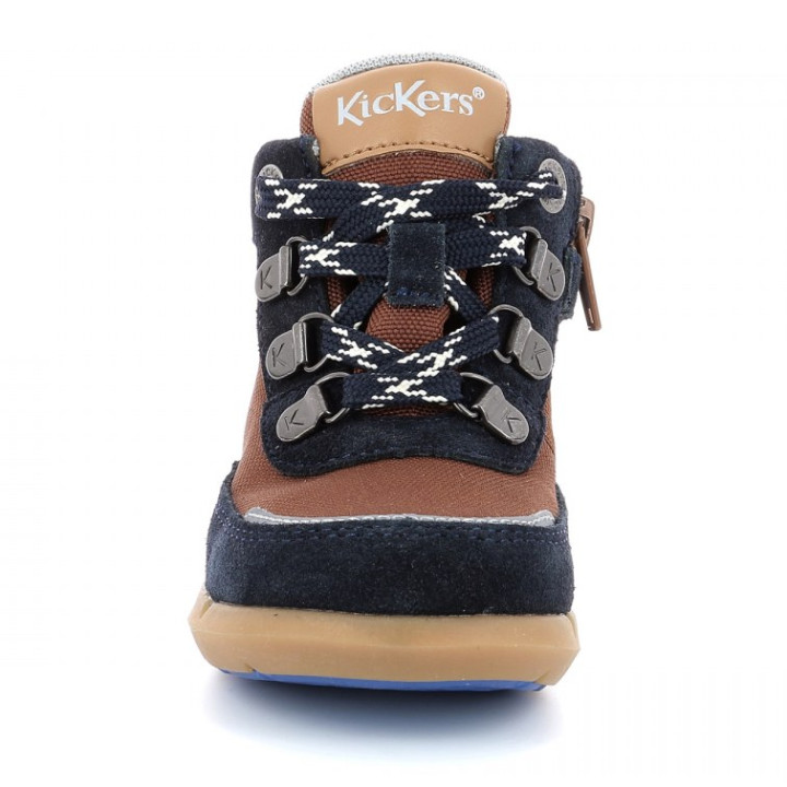 TRZEWIKI PRZEJŚCIOWE KICKERS JUNIBY NAVY BROWN WATERPROOF