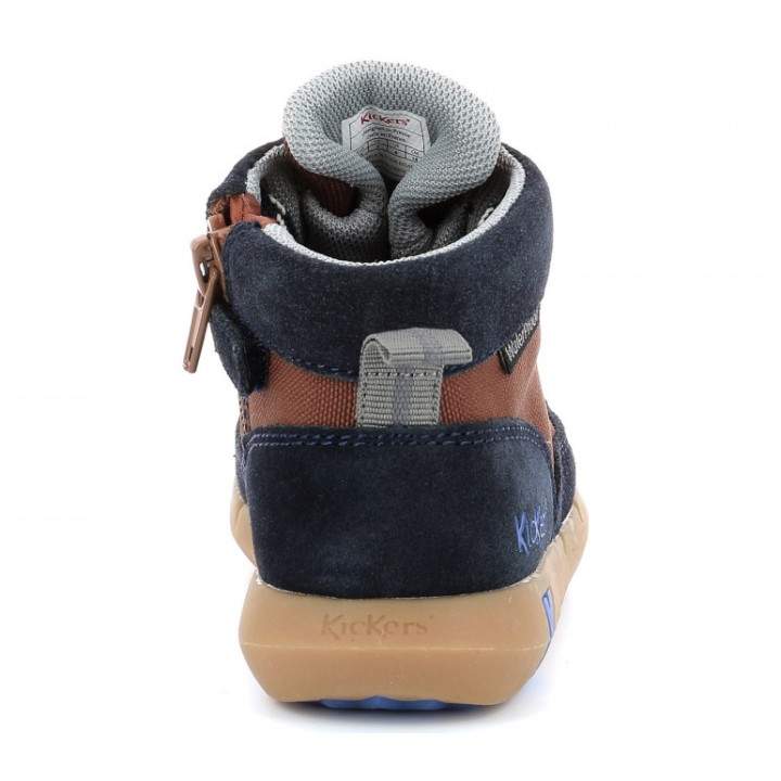 TRZEWIKI PRZEJŚCIOWE KICKERS JUNIBY NAVY BROWN WATERPROOF