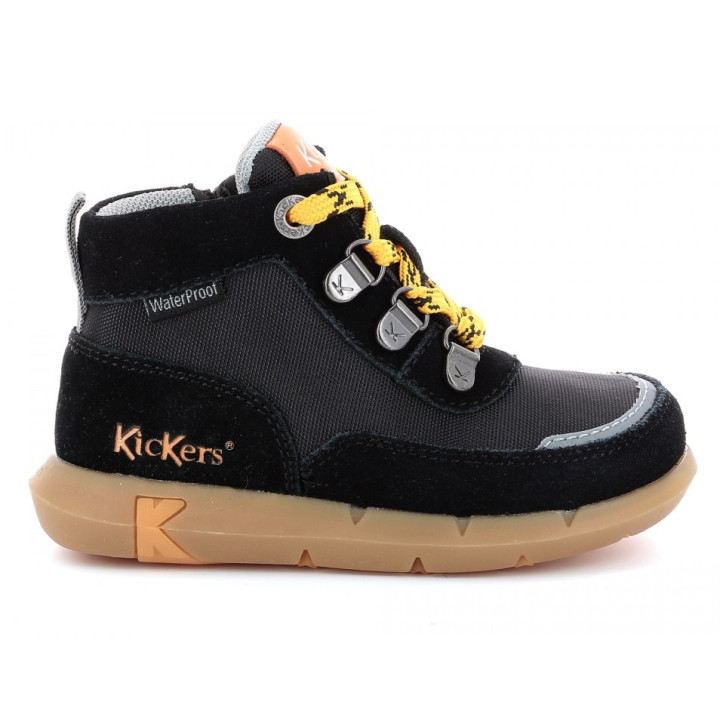 SHOES KICKERS JUNIBY BLACK ORANGE WATERPROOF
