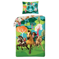 POŚCIEL BAWEŁNIANA 140 X 200 CM SPIRIT HORSES SP-8333BL