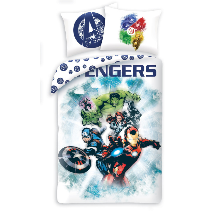 POŚCIEL BAWEŁNIANA 140 X 200 CM MARVEL AVENGERS AV-01BL