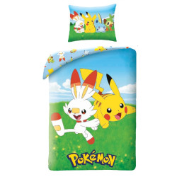 POŚCIEL BAWEŁNIANA 140 X 200 CM POKEMON PIKACHU & SCORBUNNY POK-404BL