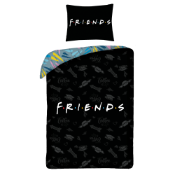 SINGLE DUVET SET 140 X 200 CM FRIENDS FR-0992BL