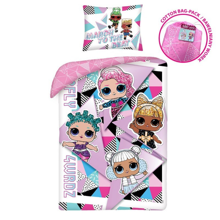 SINGLE DUVET SET 140 X 200 CM L.O.L. SURPRISE LOL-6909BL