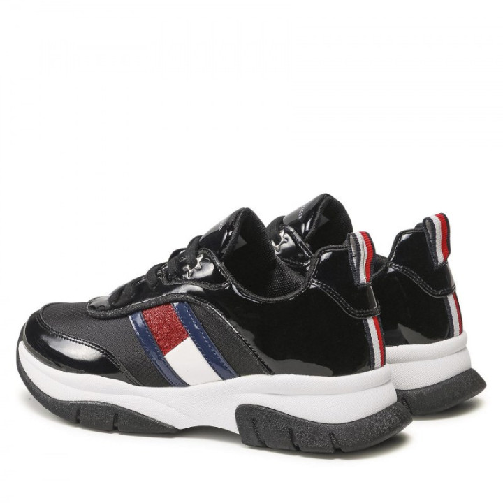 TOMMY HILFIGER LOW CUT LACE-UP SNEAKER BLACK