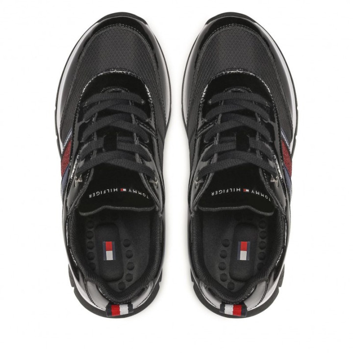 TOMMY HILFIGER LOW CUT LACE-UP SNEAKER BLACK
