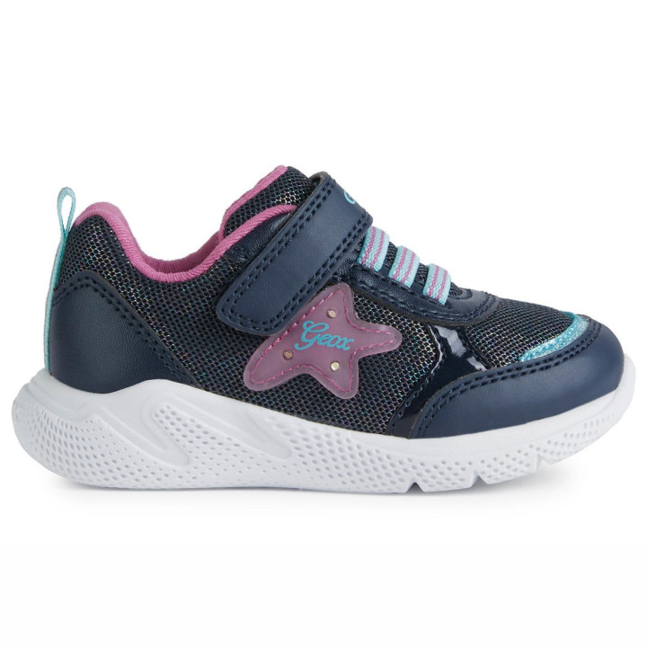 SNEAKERS GEOX SPRINTYE BABY GIRL NAVY/FUCHSIA LED LIGHTS