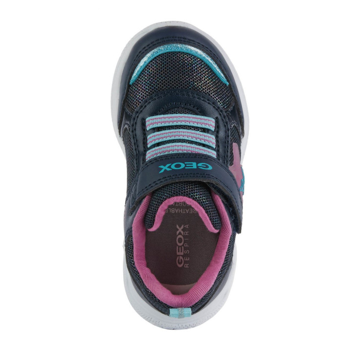 SNEAKERS GEOX SPRINTYE BABY GIRL NAVY/FUCHSIA LED LIGHTS