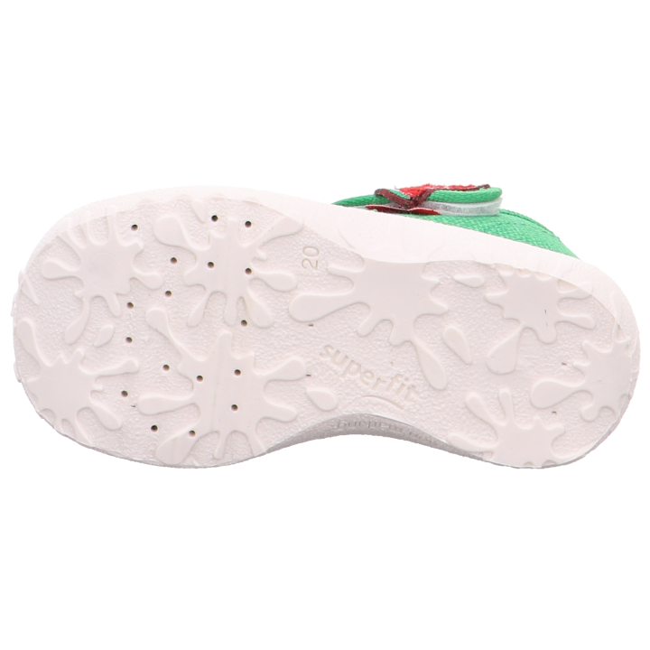 PANTOFLE TEKSTYLNE KAPCIE SUPERFIT SPOTTY GRÜN/WEISS 1-009248-7010
