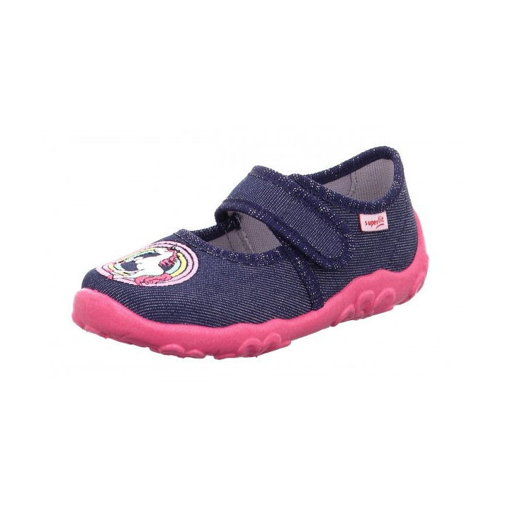PANTOFLE TEKSTYLNE KAPCIE SUPERFIT BONNY BLAU/PINK 1-800282-8030
