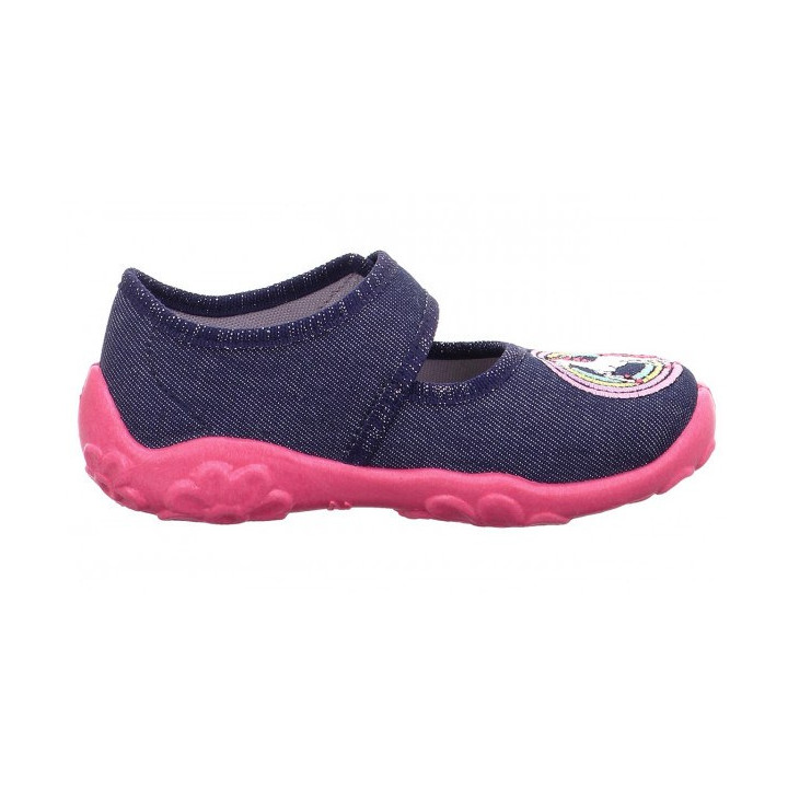 PANTOFLE TEKSTYLNE KAPCIE SUPERFIT BONNY BLAU/PINK 1-800282-8030