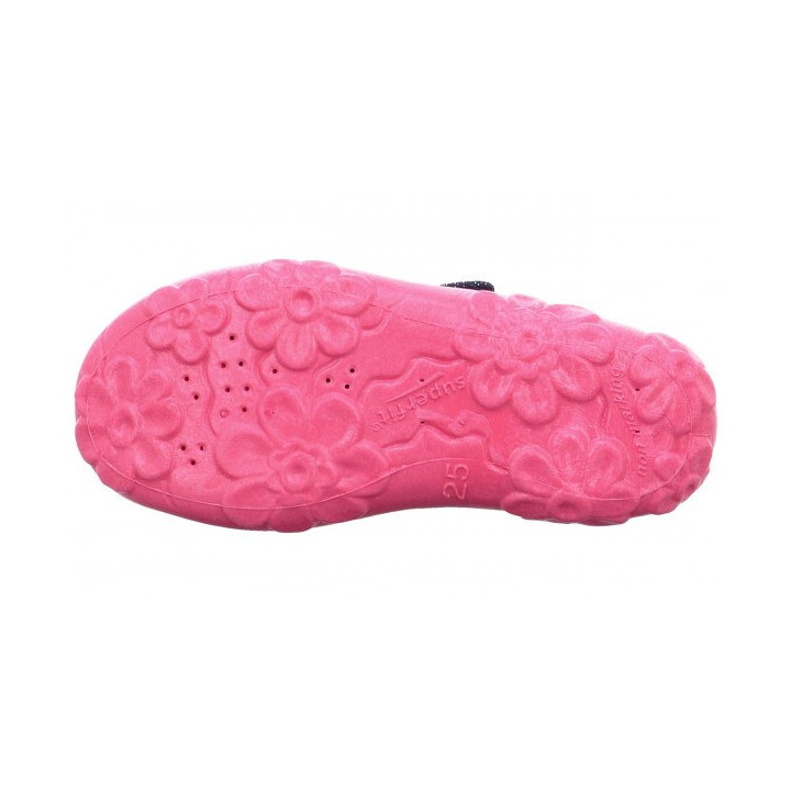PANTOFLE TEKSTYLNE KAPCIE SUPERFIT BONNY BLAU/PINK 1-800282-8030