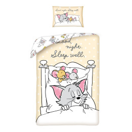 POŚCIEL NIEMOWLĘCA BAWEŁNIANA 100 X 135 CM TOM & JERRY TJ-4011JBL