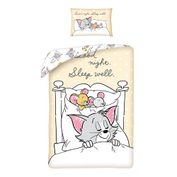 POŚCIEL NIEMOWLĘCA BAWEŁNIANA 100 X 135 CM TOM & JERRY TJ-4011JBL