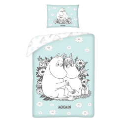 POŚCIEL NIEMOWLĘCA BAWEŁNIANA 100 X 135 CM MUMINKI MO-9885JBL