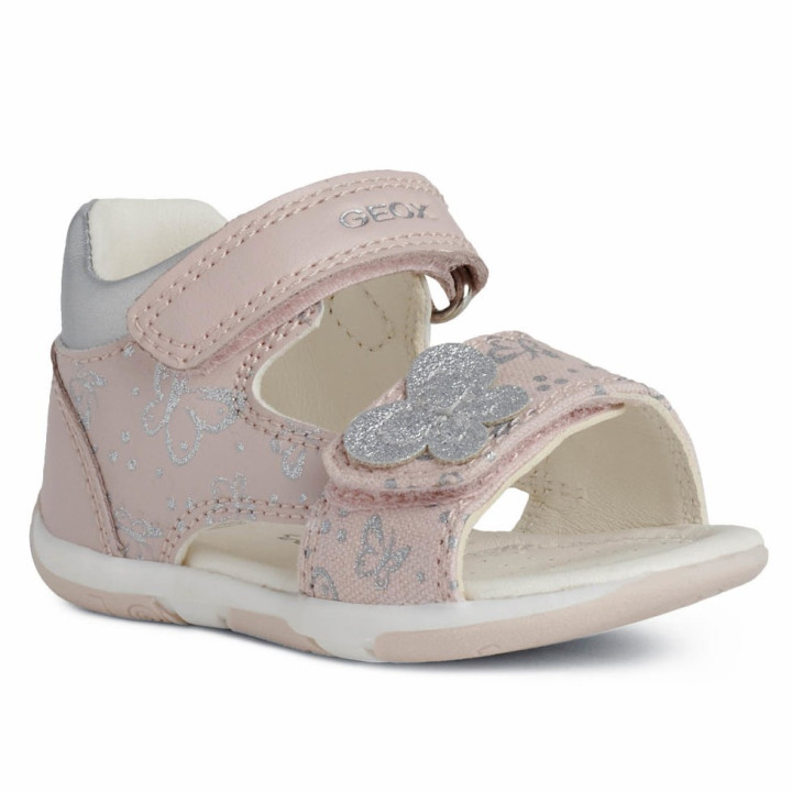 SANDAŁY GEOX TAPUZ BABY GIRL LT ROSE/SILVER