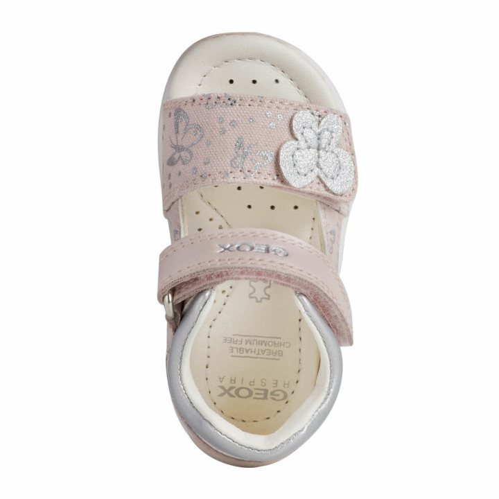 SANDAŁY GEOX TAPUZ BABY GIRL LT ROSE/SILVER