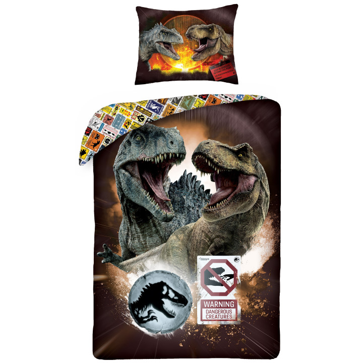 SINGLE DUVET SET 140 X 200 CM JURASSIC WORLD DOMINION JW-9109BL