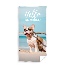 RĘCZNIK KĄPIELOWY PLAŻOWY 70 X 140 CM PIES NA PLAŻY TNL2140012-R