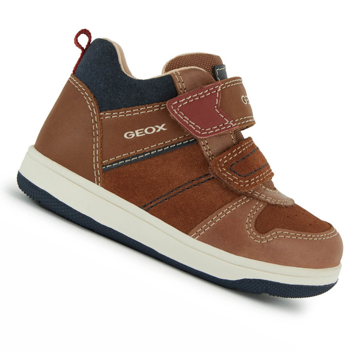 SNEAKER GEOX NEW FLICK BOY LT.BROWN/NAVY