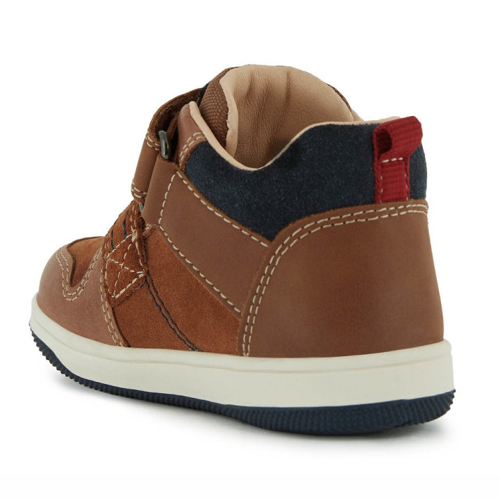 SNEAKER GEOX NEW FLICK BOY LT.BROWN/NAVY