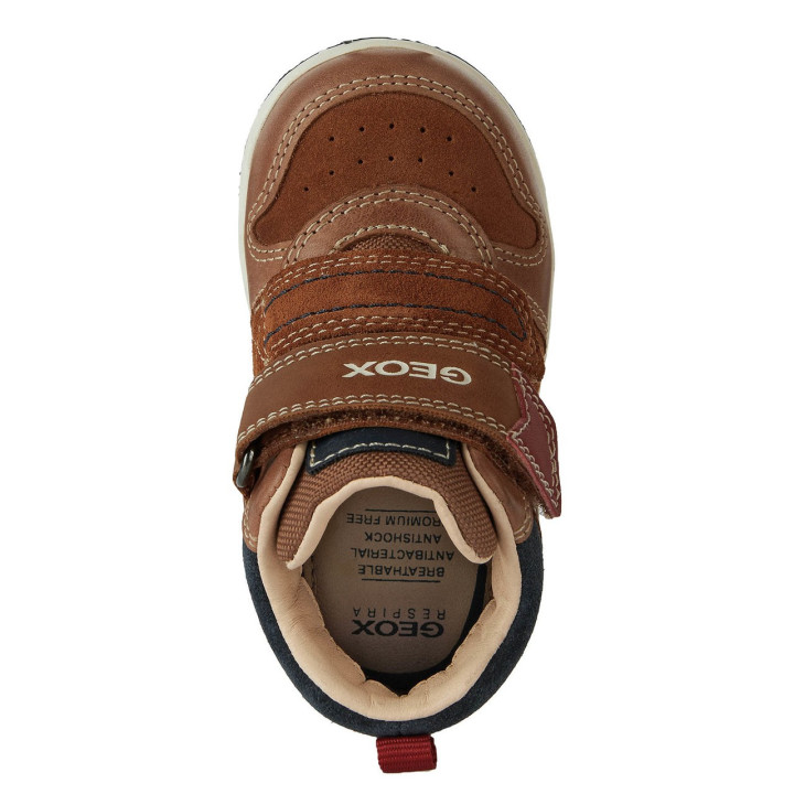 SNEAKER GEOX NEW FLICK BOY LT.BROWN/NAVY