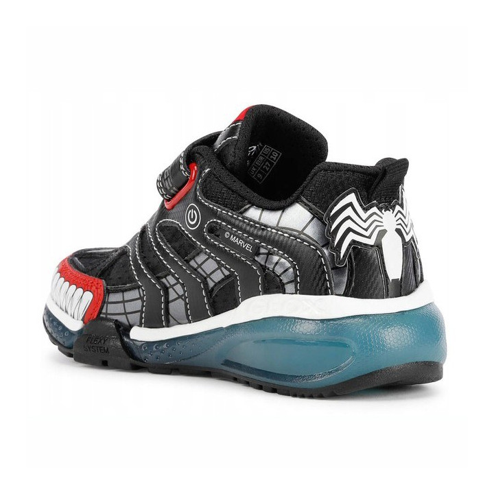 SNEAKER GEOX BAYONYC MARVEL VENOM BLACK/RED LED LIGHTS