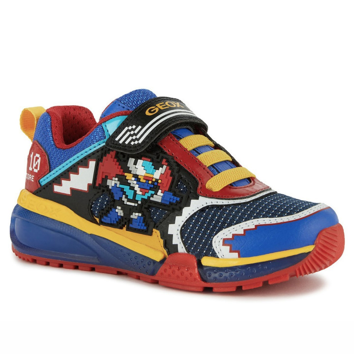 SNEAKERSY GEOX BAYONYC ROYAL/RED LED LIGHTS