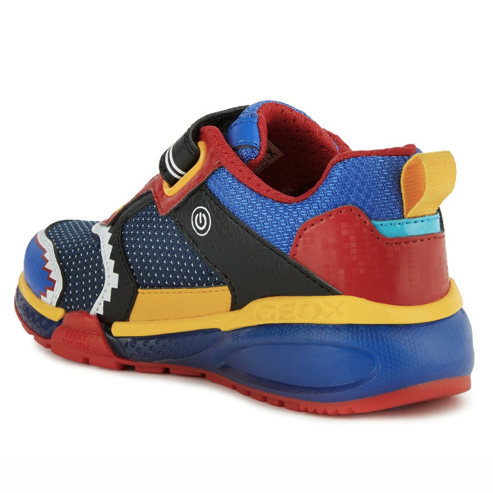 SNEAKER GEOX BAYONYC ROYAL/RED LED LIGHTS