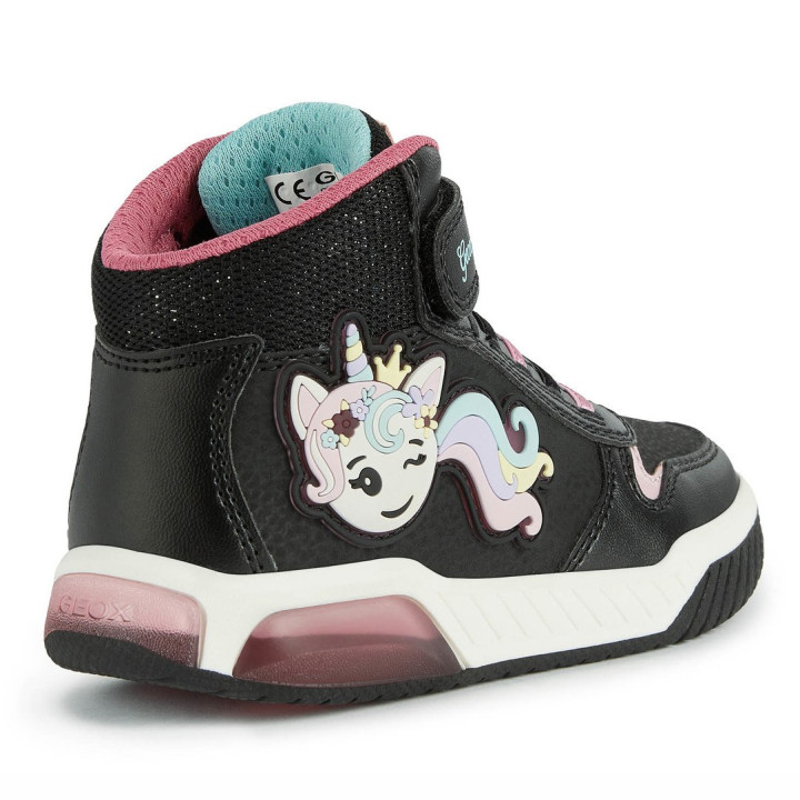 SHOES GEOX INEK BLACK/MULTICOLOR LED LIGHTS