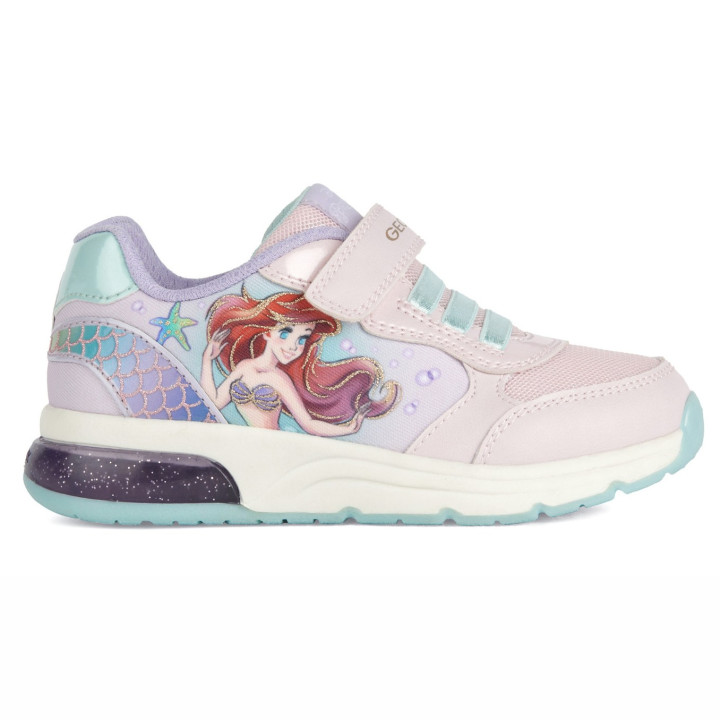 SNEAKERSY GEOX SPACECLUB DISNEY PRINCESS PINK/WATERSEA LED LIGHTS