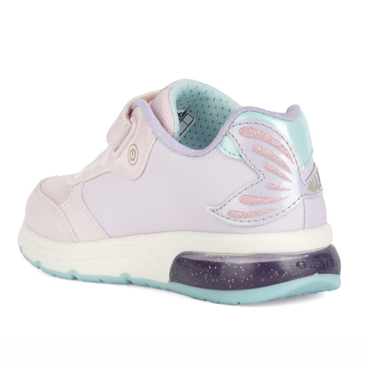 SNEAKERSY GEOX SPACECLUB DISNEY PRINCESS PINK/WATERSEA LED LIGHTS
