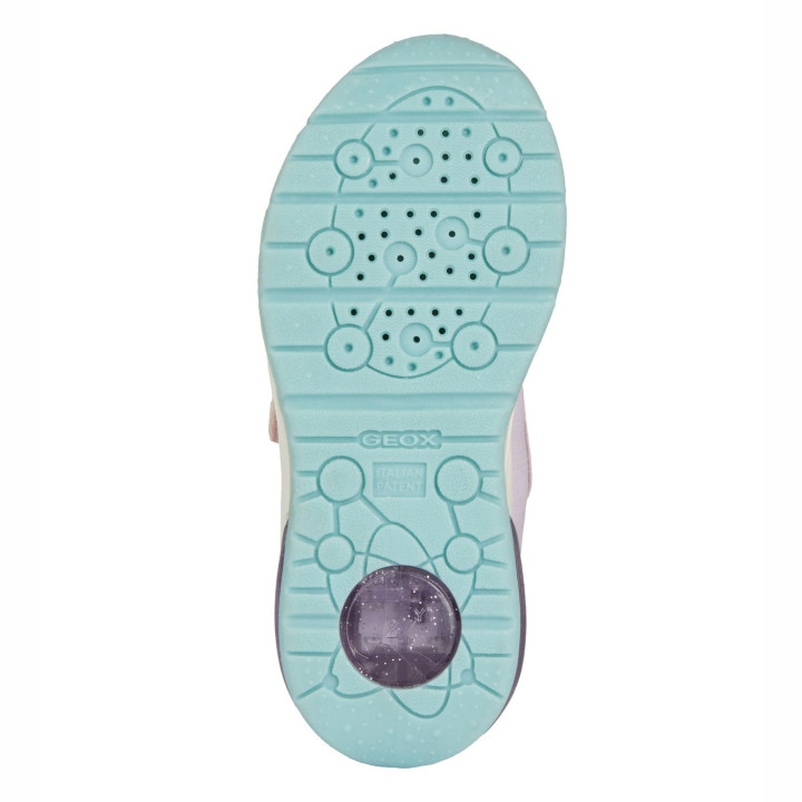 SNEAKERS GEOX SPACECLUB DISNEY PRINCESS PINK/WATERSEA LED LIGHTS