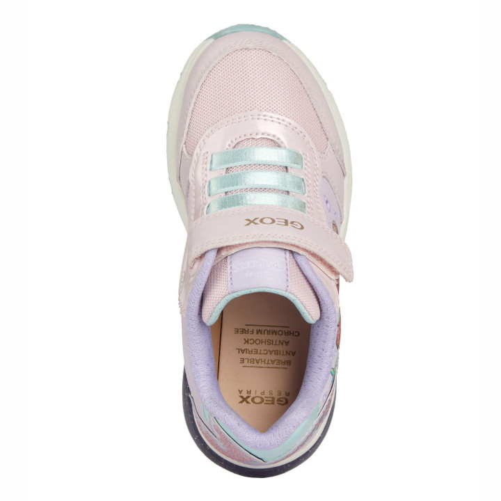 SNEAKERS GEOX SPACECLUB DISNEY PRINCESS PINK/WATERSEA LED LIGHTS