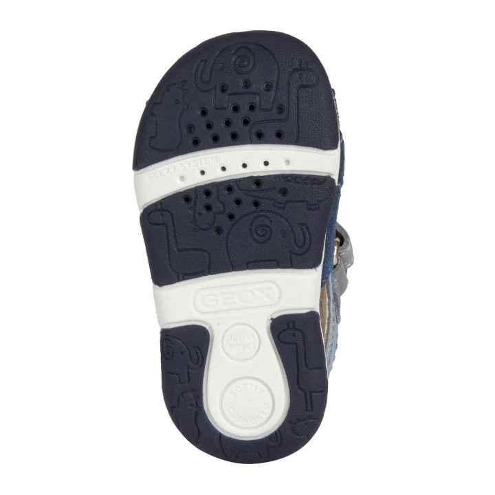 SANDALS GEOX TAPUZ BABY BOY GREY/NAVY