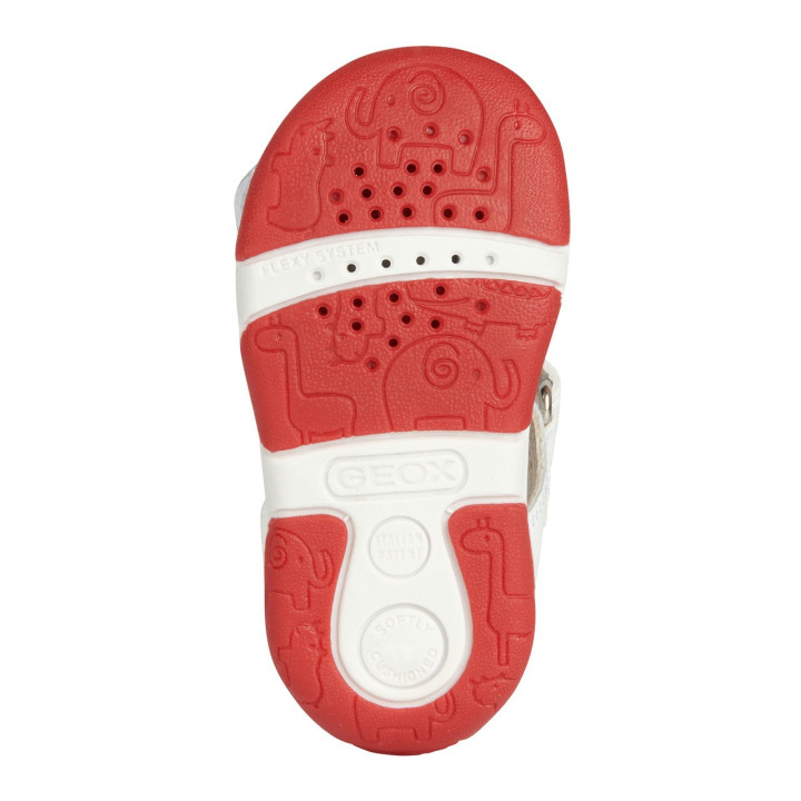 SANDAŁY GEOX TAPUZ BABY GIRL WHITE/RED