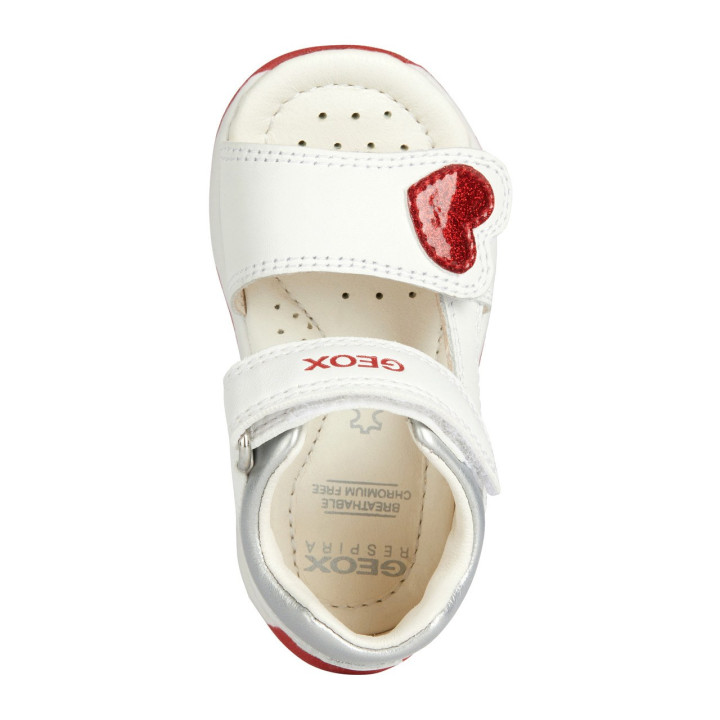 SANDAŁY GEOX TAPUZ BABY GIRL WHITE/RED