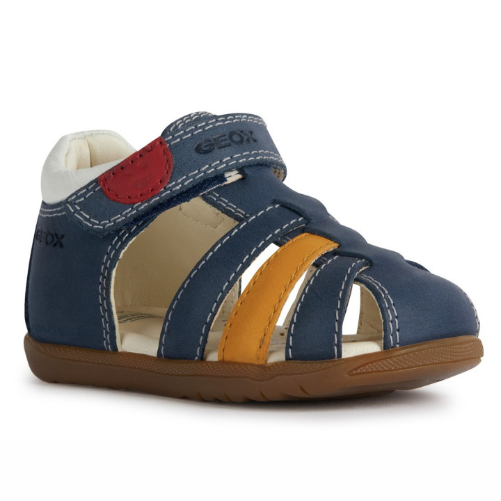 SANDAŁY GEOX MACCHIA BABY NAVY/DK YELLOW