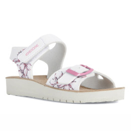 SANDAŁY GEOX COSTAREI GIRL WHITE/FUCHSIA