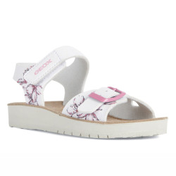 SANDAŁY GEOX COSTAREI GIRL WHITE/FUCHSIA