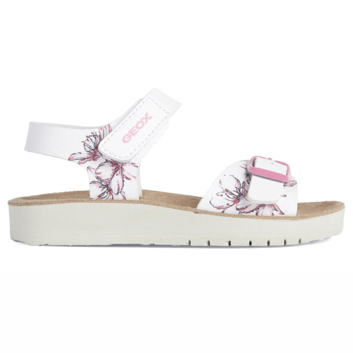 SANDAŁY GEOX COSTAREI GIRL WHITE/FUCHSIA