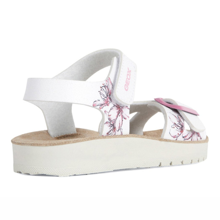 SANDAŁY GEOX COSTAREI GIRL WHITE/FUCHSIA