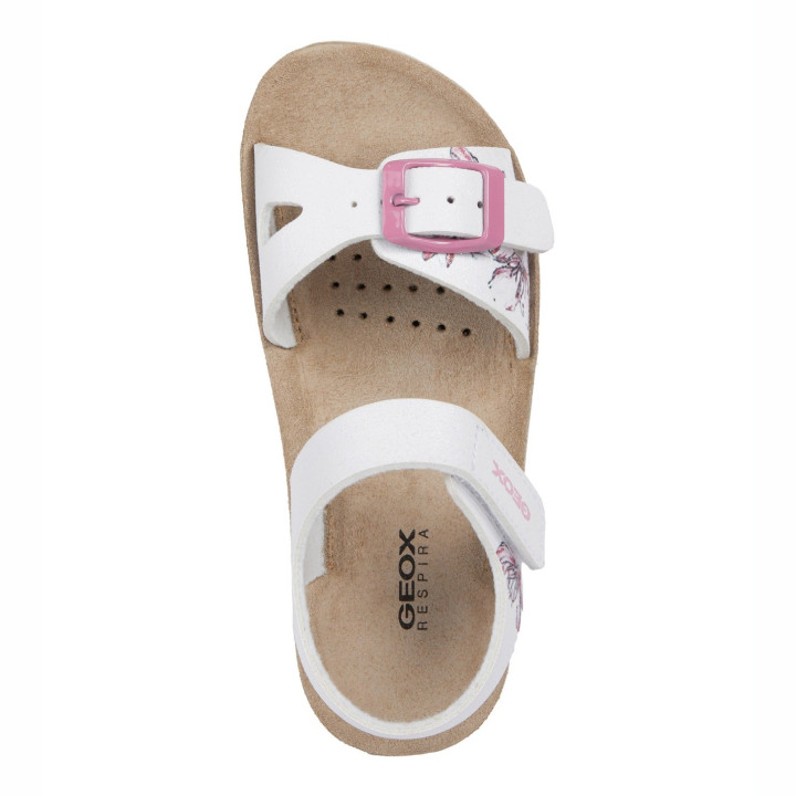 SANDAŁY GEOX COSTAREI GIRL WHITE/FUCHSIA