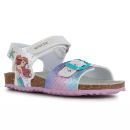 SANDAŁY GEOX ADRIEL DISNEY PRINCEES WHITE/AQUAMARINE