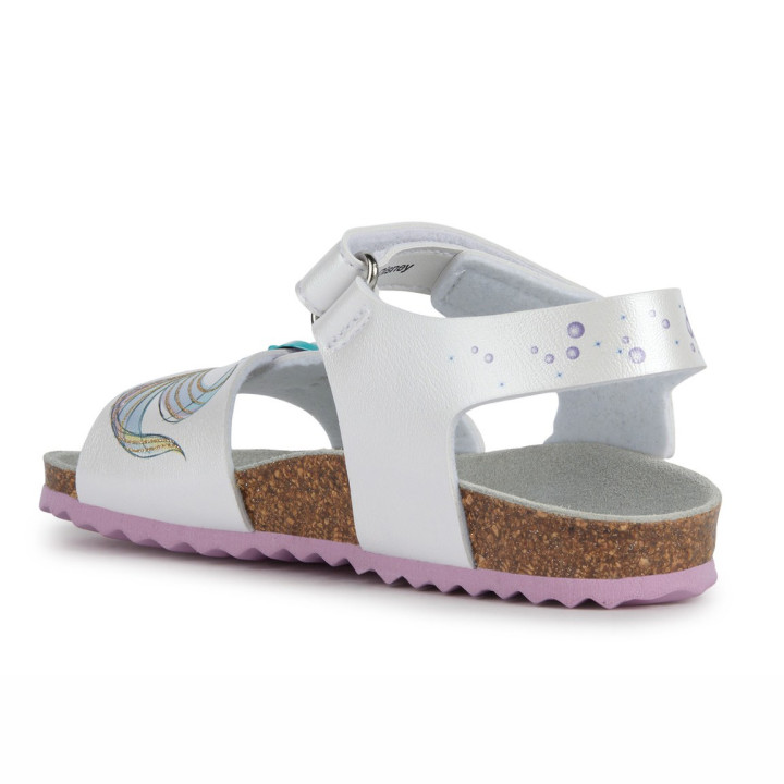 SANDALS GEOX ADRIEL DISNEY PRINCEES WHITE/AQUAMARINE
