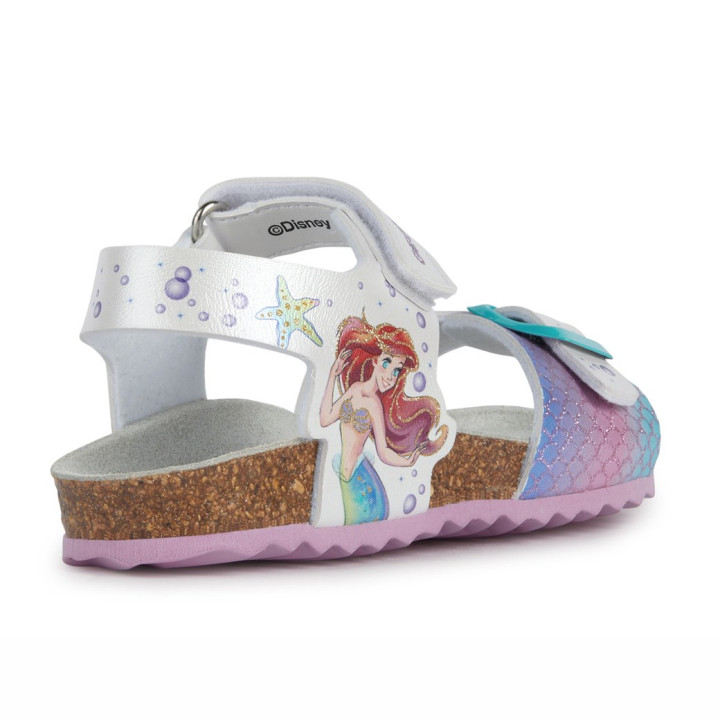 SANDALS GEOX ADRIEL DISNEY PRINCEES WHITE/AQUAMARINE